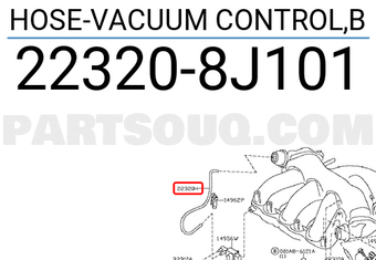 Nissan 223208J101 HOSE-VACUUM CONTROL,B