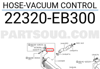 Nissan 22320EB300 HOSE-VACUUM CONTROL