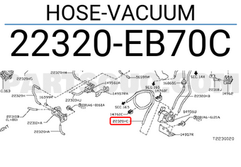 Nissan 22320EB70C HOSE-VACUUM