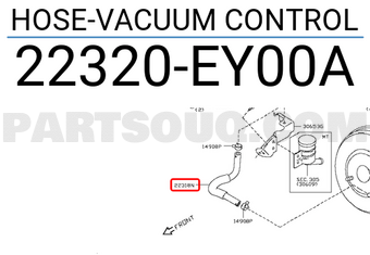 Nissan 22320EY00A HOSE-VACUUM CONTROL