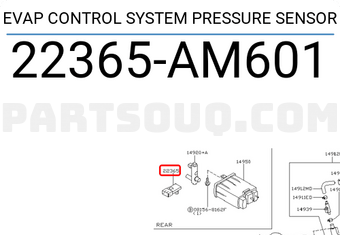 Nissan 22365AM601 EVAP CONTROL SYSTEM PRESSURE SENSOR