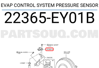 Nissan 22365EY01B EVAP CONTROL SYSTEM PRESSURE SENSOR