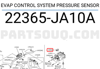 Nissan 22365JA10A EVAP CONTROL SYSTEM PRESSURE SENSOR