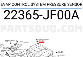 Nissan 22365JF00A EVAP CONTROL SYSTEM PRESSURE SENSOR