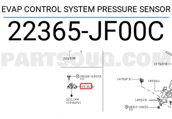 Nissan 22365JF00C EVAP CONTROL SYSTEM PRESSURE SENSOR