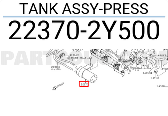 Nissan 223702Y500 TANK ASSY-PRESS