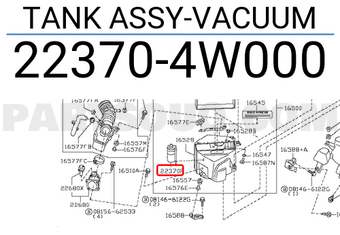 Nissan 223704W000 TANK ASSY-VACUUM