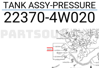 Nissan 223704W020 TANK ASSY-PRESSURE