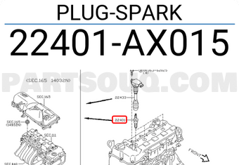 Nissan 22401AX015 PLUG-SPARK