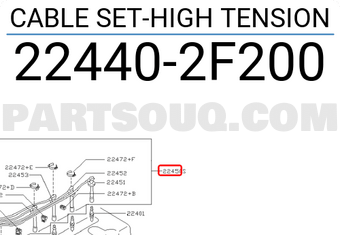 Nissan 224402F200 CABLE SET-HIGH TENSION