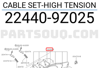 Nissan 224409Z025 CABLE SET-HIGH TENSION