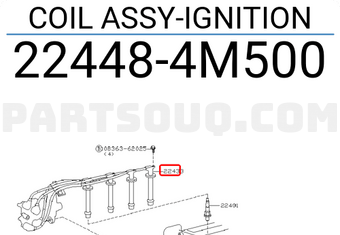 Nissan 224484M500 COIL ASSY-IGNITION