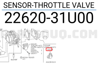 Nissan 2262031U00 SENSOR-THROTTLE VALVE