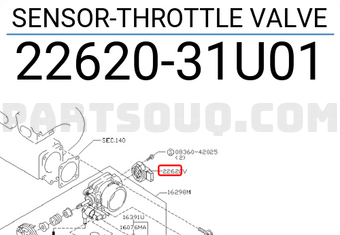 Nissan 2262031U01 SENSOR-THROTTLE VALVE