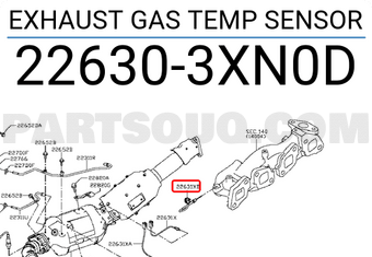 Nissan 226303XN0D EXHAUST GAS TEMP SENSOR