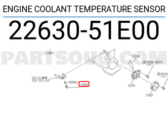 Nissan 2263051E00 ENGINE COOLANT TEMPERATURE SENSOR