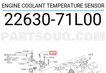 Nissan 2263071L00 ENGINE COOLANT TEMPERATURE SENSOR