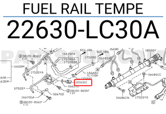Nissan 22630LC30A FUEL RAIL TEMPE