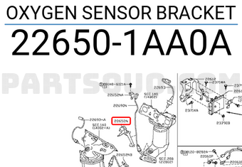 Nissan 226501AA0A OXYGEN SENSOR BRACKET