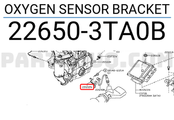 Nissan 226503TA0B OXYGEN SENSOR BRACKET