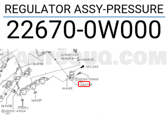 Nissan 226700W000 REGULATOR ASSY-PRESSURE