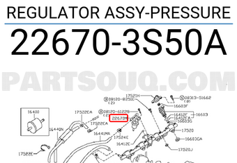 Nissan 226703S50A REGULATOR ASSY-PRESSURE