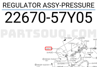 Nissan 2267057Y05 REGULATOR ASSY-PRESSURE