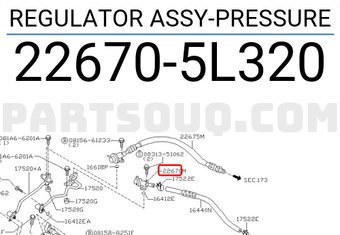 Nissan 226705L320 REGULATOR ASSY-PRESSURE