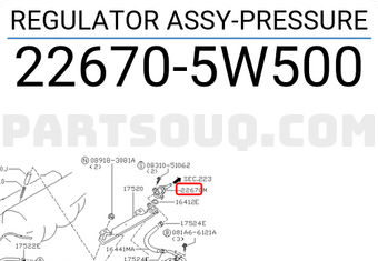 Nissan 226705W500 REGULATOR ASSY-PRESSURE
