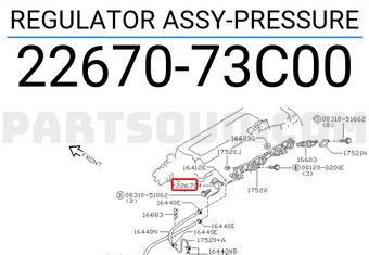 Nissan 2267073C00 REGULATOR ASSY-PRESSURE