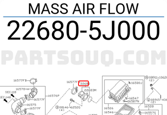 Nissan 226805J000 MASS AIR FLOW