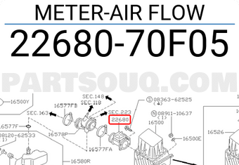 Nissan 2268070F05 METER-AIR FLOW
