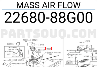 Nissan 2268088G00 MASS AIR FLOW