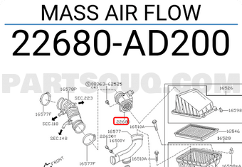 Nissan 22680AD200 MASS AIR FLOW
