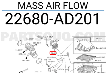 Nissan 22680AD201 MASS AIR FLOW