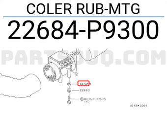 Nissan 22684P9300 COLER RUB-MTG
