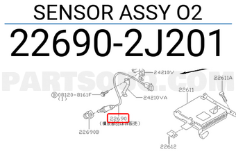 Nissan 226902J201 SENSOR ASSY O2