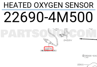 Nissan 226904M500 HEATED OXYGEN SENSOR