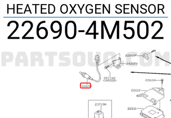 Nissan 226904M502 HEATED OXYGEN SENSOR