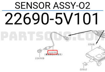 Nissan 226905V101 SENSOR ASSY-O2