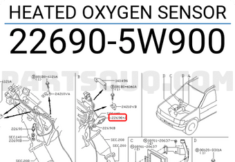 Nissan 226905W900 HEATED OXYGEN SENSOR