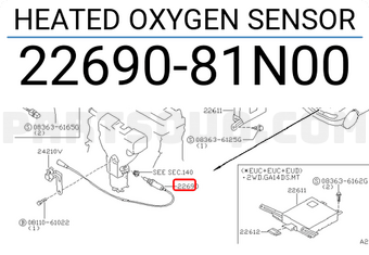Nissan 2269081N00 HEATED OXYGEN SENSOR