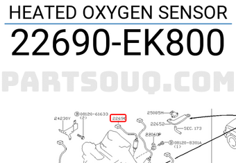 Nissan 22690EK800 HEATED OXYGEN SENSOR