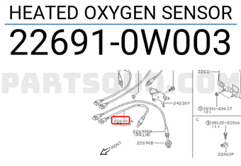 Nissan 226910W003 HEATED OXYGEN SENSOR