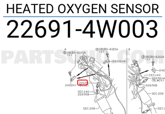 Nissan 226914W003 HEATED OXYGEN SENSOR
