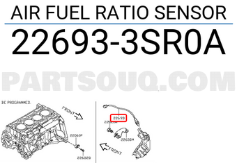 Nissan 226933SR0A AIR FUEL RATIO SENSOR