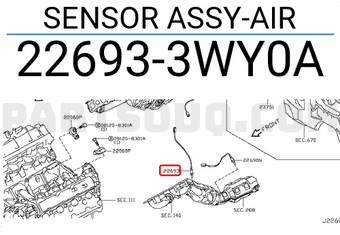 Nissan 226933WY0A SENSOR ASSY-AIR