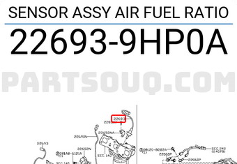 Nissan 226939HP0A SENSOR ASSY AIR FUEL RATIO