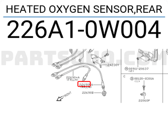 Nissan 226A10W004 HEATED OXYGEN SENSOR,REAR