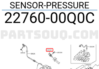 Nissan 2276000Q0C SENSOR-PRESSURE